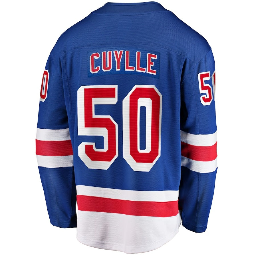 NY.Rangers #50 Will Cuylle Fanatics Home Premier Breakaway Player Jersey - Blue Stitched American Hockey Jerseys CROVYIE