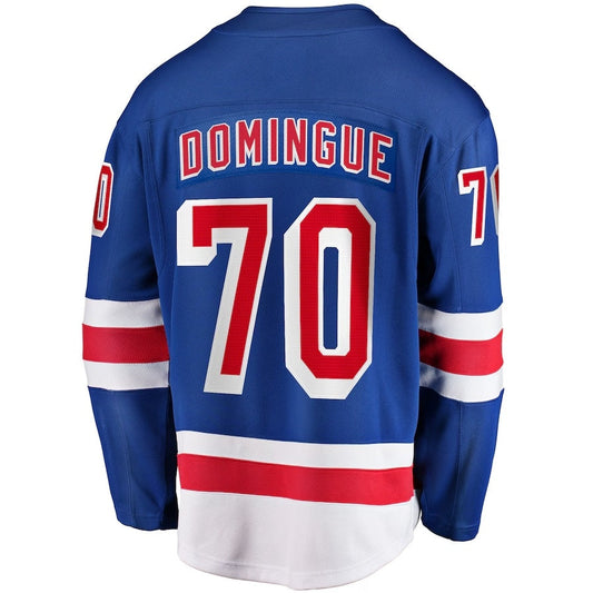 NY.Rangers #70 Louis Domingue Fanatics Home Breakaway Jersey - Blue Stitched American Hockey Jerseys CROVYIE