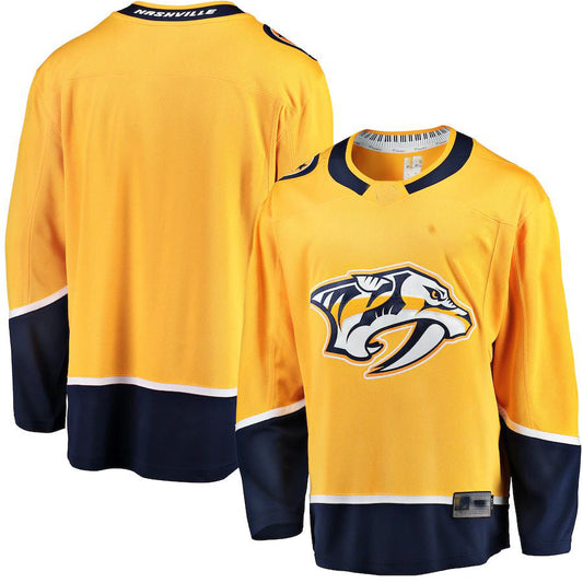 N.Predators Fanatics Branded Breakaway Home Jersey Gold Stitched American Hockey Jerseys CROVYIE