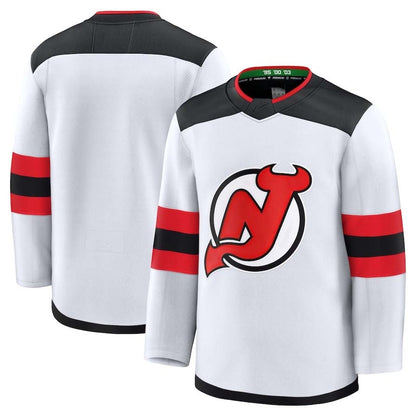 NJ.Devils Fanatics Away Premium Jersey - White Stitched American Hockey Jerseys CROVYIE