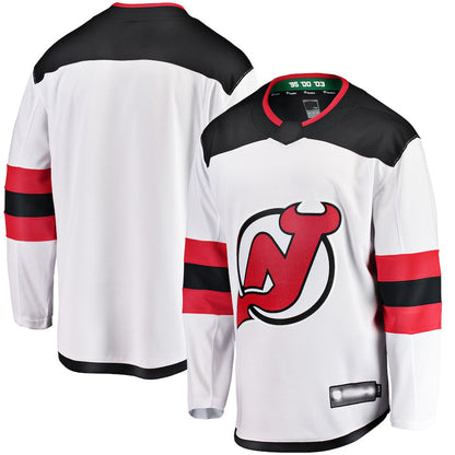NJ.Devils Fanatics Branded Breakaway Away Jersey White Stitched American Hockey Jerseys CROVYIE