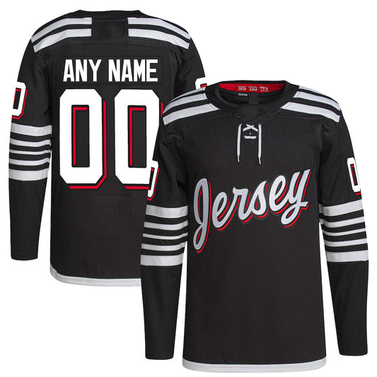 Custom NJ.Devils 2021-22 Alternate Primegreen Authentic Pro Black Stitched American Hockey Jerseys CROVYIE