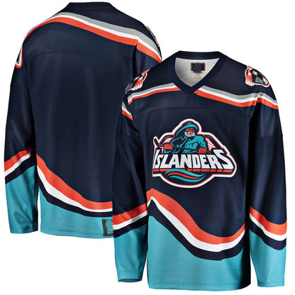NY.Islanders Fanatics Branded Premier Breakaway Heritage Blank Jersey Navy Stitched American Hockey Jerseys CROVYIE