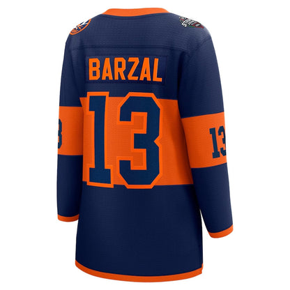 NY.Islanders #13 Mathew Barzal Fanatics 2024 Stadium Series Breakaway Player Jersey ¨C Navy Stitched American Hockey Jerseys CROVYIE