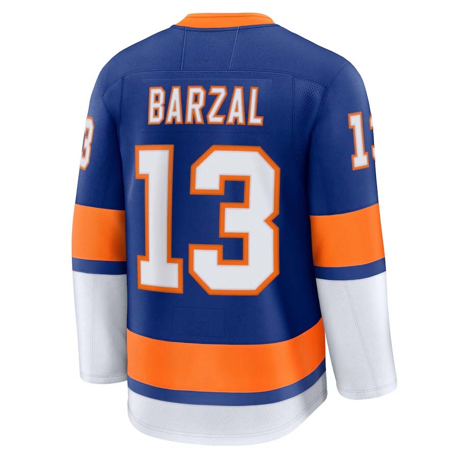 NY.Islanders #13 Mathew Barzal Fanatics Home Premium Jersey - Royal Stitched American Hockey Jerseys CROVYIE