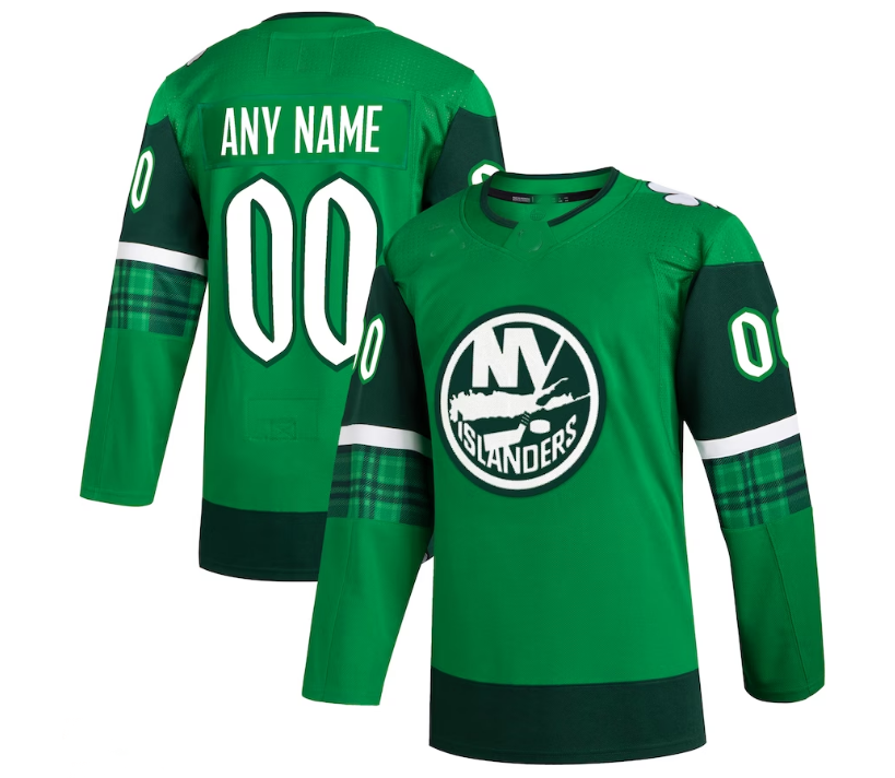 NY.Islanders 2023 St. Patrick's Day Primegreen Authentic Custom Jersey - Kelly Green Stitched American Hockey Jerseys CROVYIE