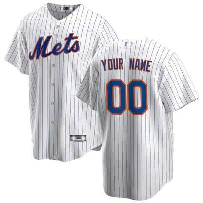 Custom New York Mets White Home Replica Custom Jersey Baseball Jerseys