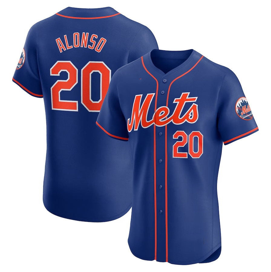 New York Mets #20 Pete Alonso 2nd Alternate Elite Player Jersey - Royal Stitched Baseball Jersey
