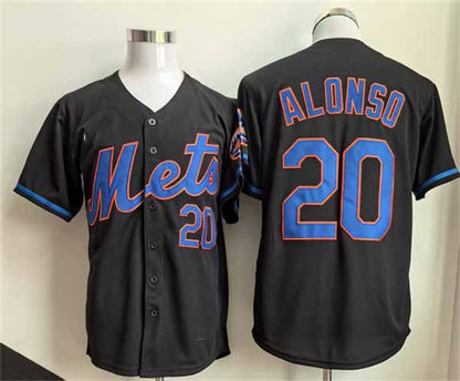 New York Mets #20 Pete Alonso Black 2025 Stitched Baseball Jersey