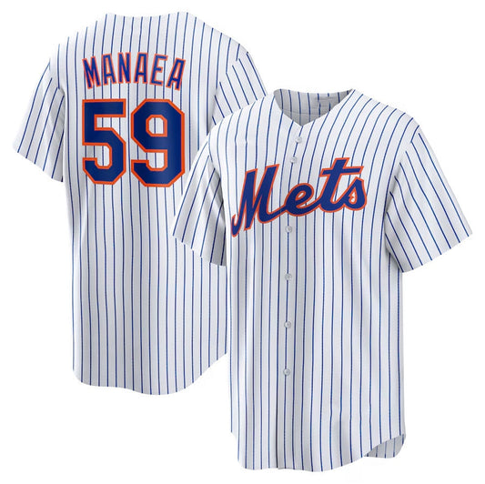 New York Mets #59 Sean Manaea Home Replica Jersey - White Stitched Baseball Jersey