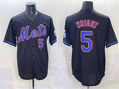 New York Mets #5 David Wright Black Limited Stitched Baseball Jersey