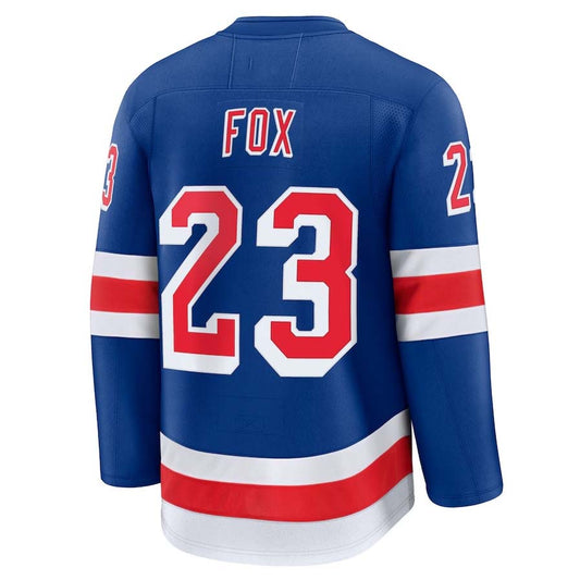NY.Rangers #23 Adam Fox Fanatics Home Premium Jersey - Blue Stitched American Hockey Jerseys CROVYIE