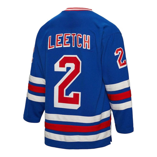 NY.Rangers #2 Brian Leetch Mitchell & Ness Alternate Captain Patch 1993-94 Blue Line Player Jersey - Blue Stitched American Hockey Jerseys CROVYIE