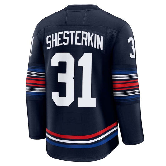 NY.Rangers #31 Igor Shesterkin Fanatics Alternate Premium Jersey - Navy Stitched American Hockey Jerseys CROVYIE