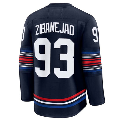 NY.Rangers #93 Mika Zibanejad Fanatics Alternate Premium Jersey - Navy Stitched American Hockey Jerseys CROVYIE