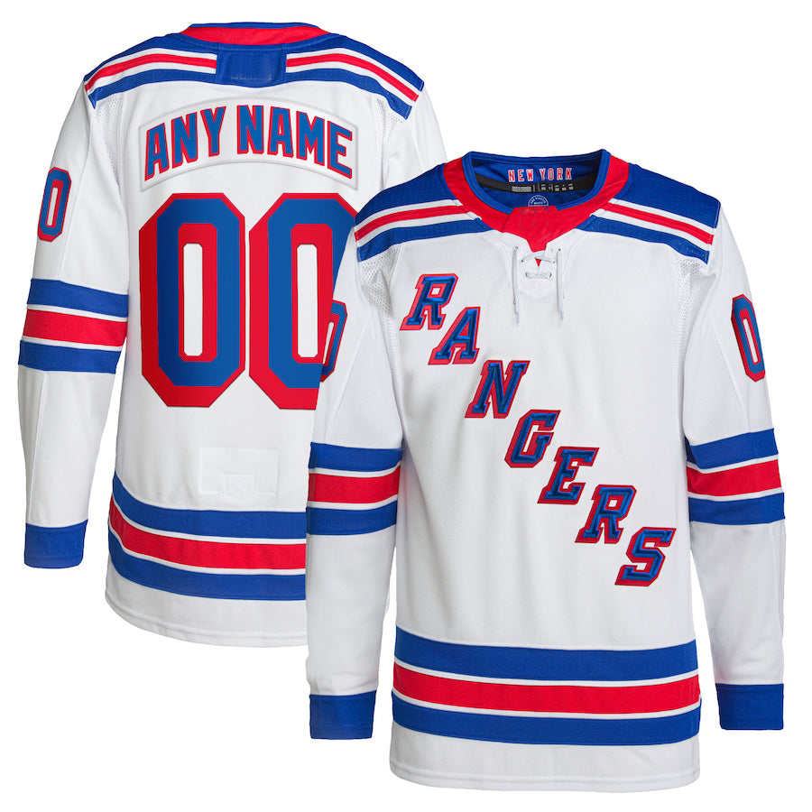 Custom NY.Rangers Away Primegreen Authentic Pro White Stitched American Hockey Jerseys CROVYIE