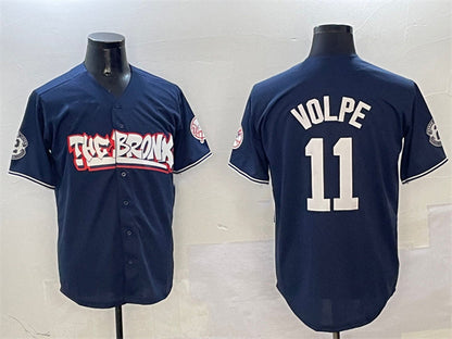 New York Yankees #11 Anthony Volpe Navy Bronx Graffiti Vapor Limited Stitched Baseball Jersey