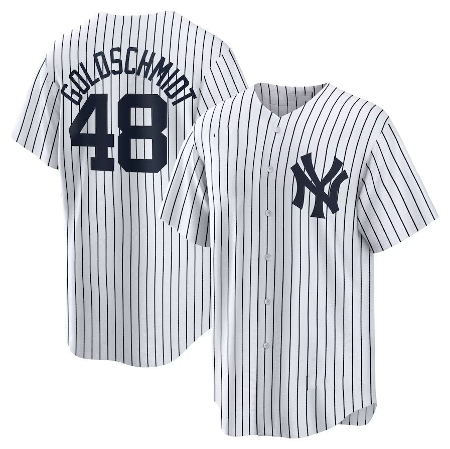 New York Yankees #48 Paul Goldschmidt Home Replica Jersey - White Stitched Baseball Jersey