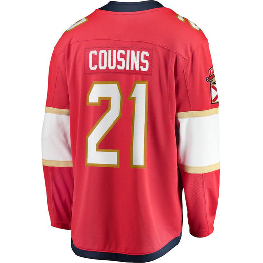 F.Panthers #21 Nick Cousins Fanatics Branded Home Breakaway Player Jersey Red Stitched American Hockey Jerseys CROVYIE