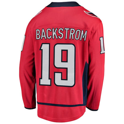 W.Capitals #19 Nicklas Backstrom Fanatics Branded Breakaway Player Jersey Red Stitched American Hockey Jerseys CROVYIE