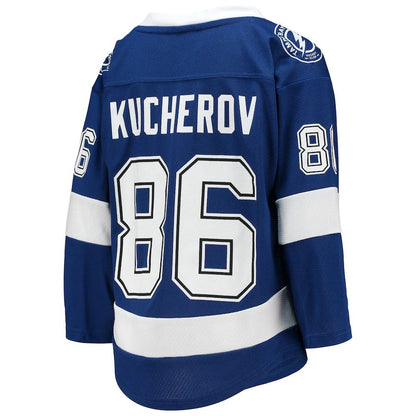 TB.Lightning #86 Nikita Kucherov Home Replica Player Jersey Blue Stitched American Hockey Jerseys CROVYIE