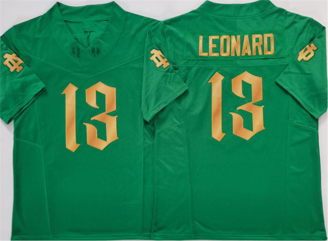 N.Dame Fighting Irish #13 Riley Leonard Green 2025 F.U.S.E. Limited Stitched Football American College Jerseys