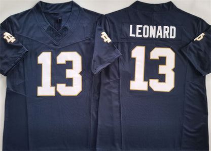 N.Dame Fighting Irish #13 Riley Leonard Navy 2024 F.U.S.E. Limited Stitched Football American College Jerseys