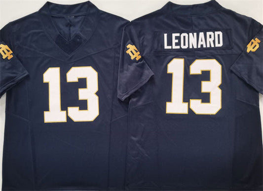 N.Dame Fighting Irish #13 Riley Leonard Navy 2025 F.U.S.E. Limited Stitched Football American College Jerseys
