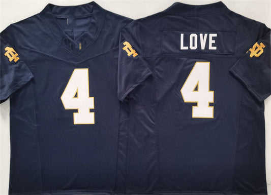 N.Dame Fighting Irish #4 Jeremiyah Love Navy 2024 F.U.S.E. Limited Stitched Football  American College Jerseys