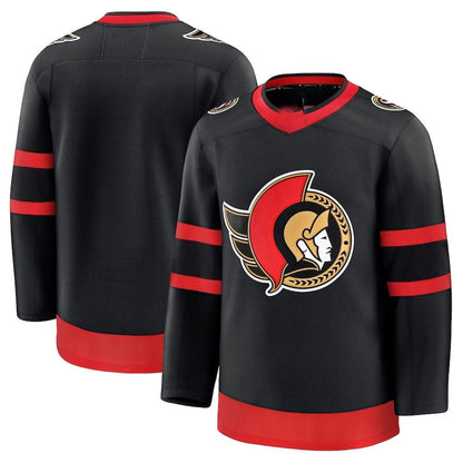 O.Senators Fanatics Home Premium Jersey - Black Stitched American Hockey Jerseys CROVYIE
