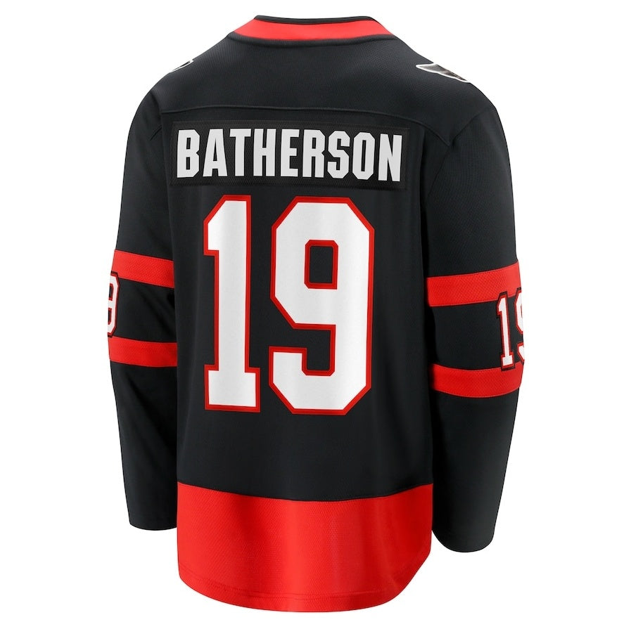 O.Senators #19 Drake Batherson Fanatics Home Breakaway Jersey - Black Stitched American Hockey Jerseys CROVYIE