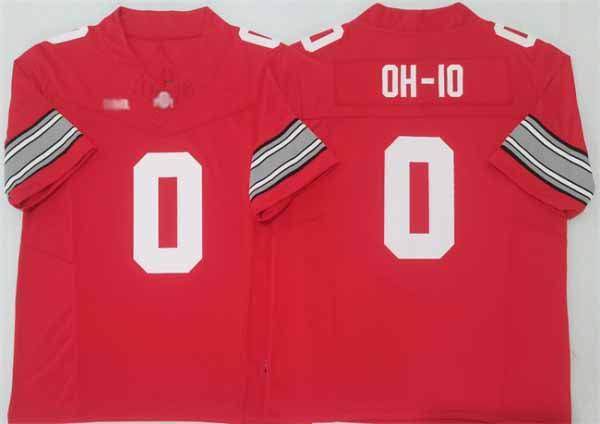 O.State Buckeyes #0 OH-IO Red 2025 F.U.S.E. Limited Stitched Football American College Jerseys