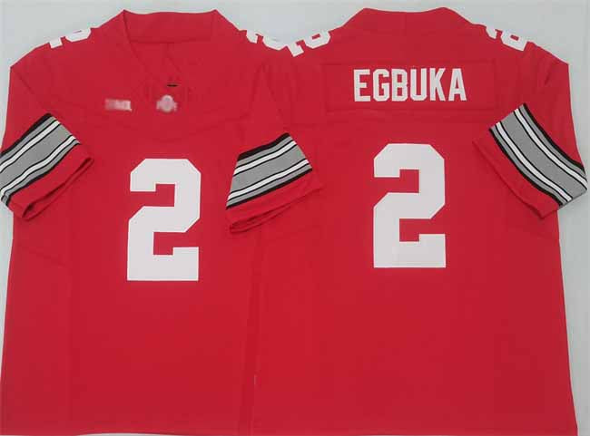 O.State Buckeyes #2 Emeka Egbuka Red 2025 F.U.S.E. Limited Stitched American College Jerseys