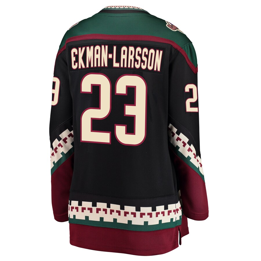 A.Coyotes #23 Oliver Ekman-Larsson Fanatics Branded Breakaway Alternate Player Jersey Black Stitched American Hockey Jerseys CROVYIE