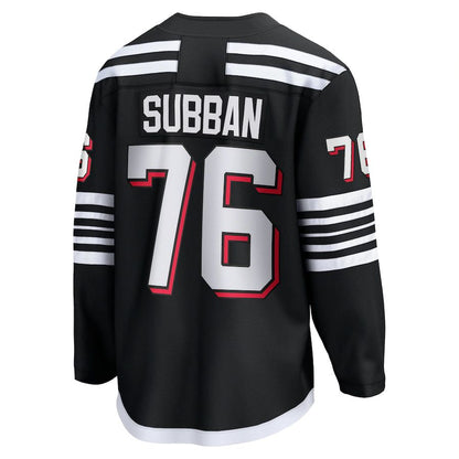 NJ.Devils #76 P.K. Subban Fanatics Branded Alternate Premier Breakaway Player Jersey Black Stitched American Hockey Jerseys CROVYIE