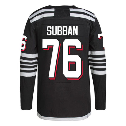 NJ.Devils #76 P.K. Subban 2021-22 Alternate Primegreen Authentic Pro Player Jersey Black Stitched American Hockey Jerseys CROVYIE