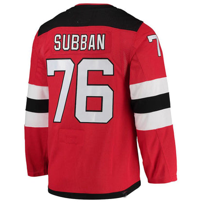 NJ.Devils #76 P.K. Subban Home Primegreen Authentic Pro Player Jersey Red Stitched American Hockey Jerseys CROVYIE