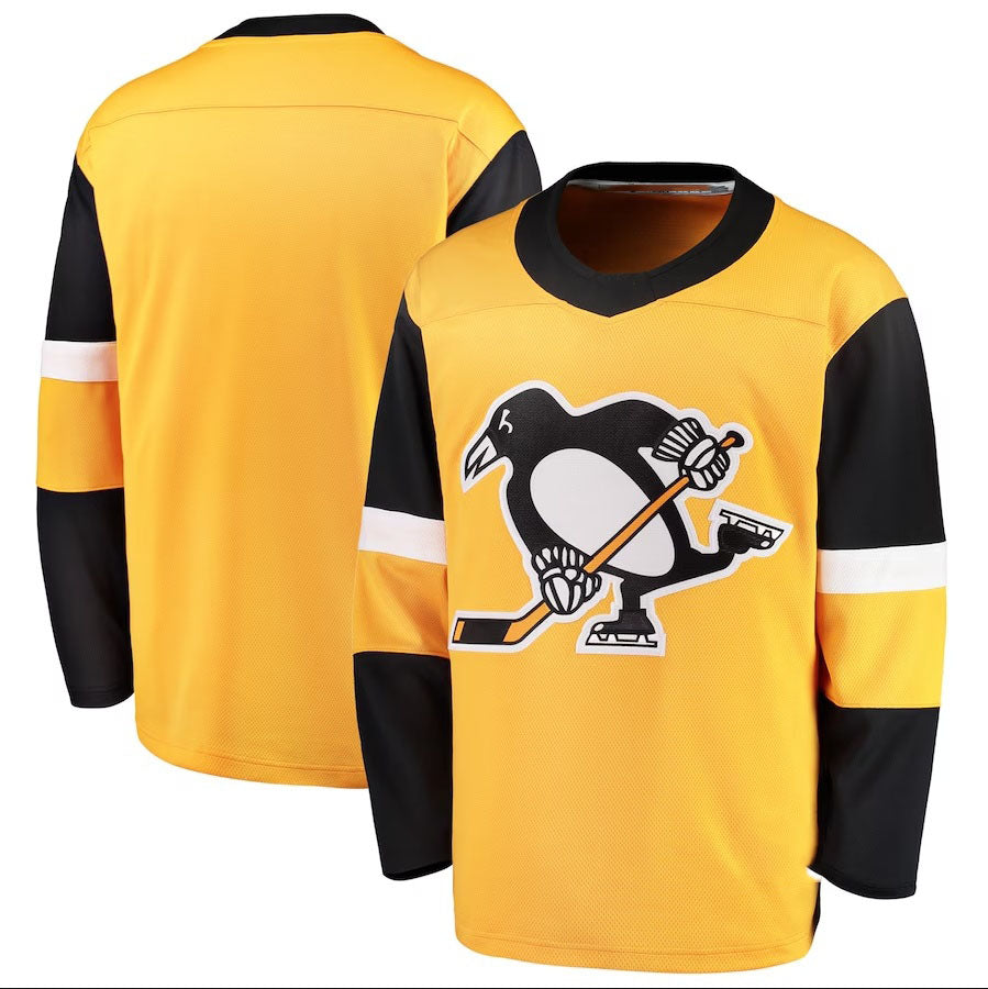 P.Penguins Fanatics Alternate Breakaway Jersey - Gold Stitched American Hockey Jerseys CROVYIE