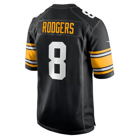 P.Steelers #8 Aaron Rodgers Black Alternate Game Stitched American Football Jerseys