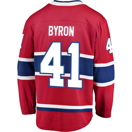 M.Canadiens #41 Paul Byron Fanatics Branded Breakaway Player Jersey  Red Stitched American Hockey Jerseys CROVYIE