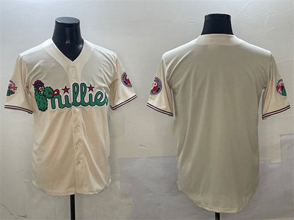 Philadelphia Phillies Blank Cream Phanatic Limited Stitched Baseball Jersey