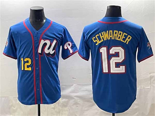 Philadelphia Phillies National League #12 Kyle Schwarber Blue 2025 All-Star Edition Limited Stitched Baseball Jersey