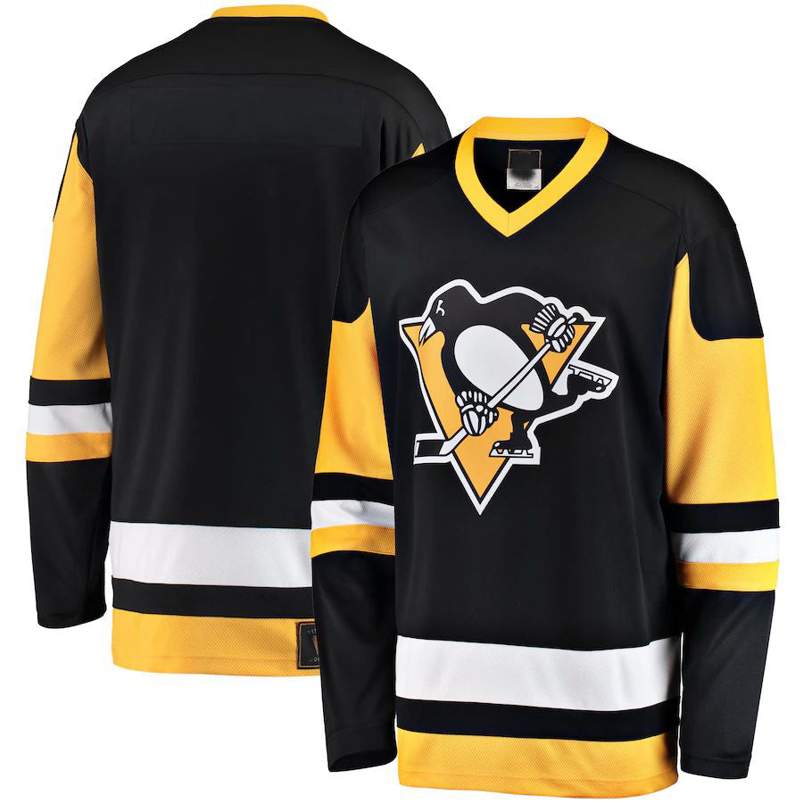 P.Penguins Fanatics Branded Premier Breakaway Heritage Blank Jersey Black Stitched American Hockey Jerseys CROVYIE
