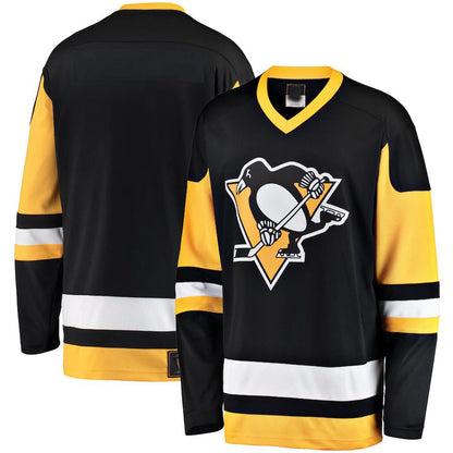 P.Penguins Fanatics Branded Premier Breakaway Heritage Blank Jersey Black Stitched American Hockey Jerseys CROVYIE
