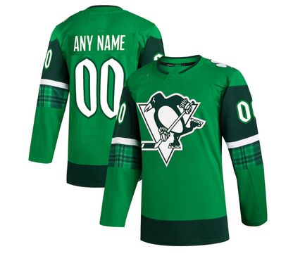Custom P.Penguins 2023 St. Patrick's Day Primegreen Authentic Jersey - Kelly Green Stitched American Hockey Jerseys CROVYIE