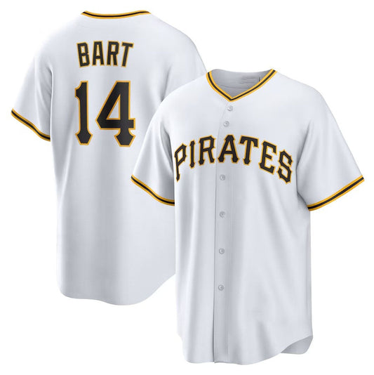 Pittsburgh Pirates #14 Joey Bart Home Replica Jersey - White Stitched Baseball Jersey