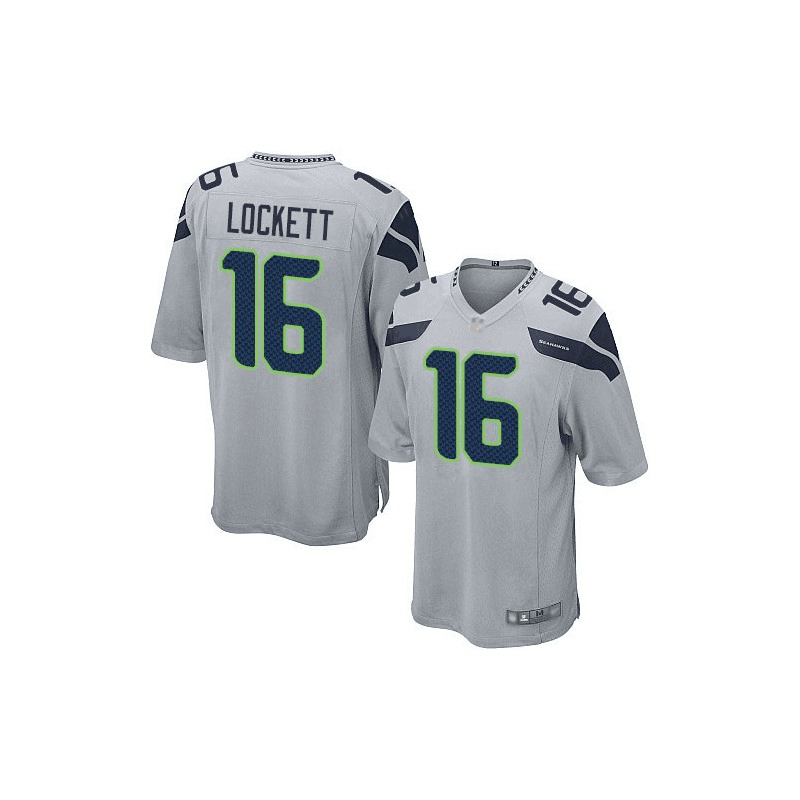 S.Seahawks #16 Tyler Lockett Gray Inverted Team Game Jersey Stitched American Football Jerseys