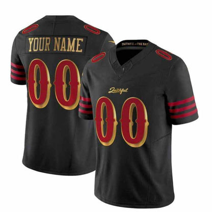 Custom SF.49ers Black 2025 Rivalries Vapor Limited Stitched American Football Jersey-FAM