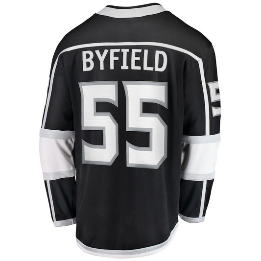LA.Kings #55 Quinton Byfield Fanatics Branded Home Team Breakaway Player Jersey Black Stitched American Hockey Jerseys CROVYIE