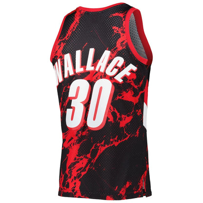 P.Trail Blazers #30 Rasheed Wallace Mitchell & Ness 1996-97 Hardwood Classics  75th Anniversary Diamond Swingman Jersey Icon Edition Black Stitched American Basketball Jersey